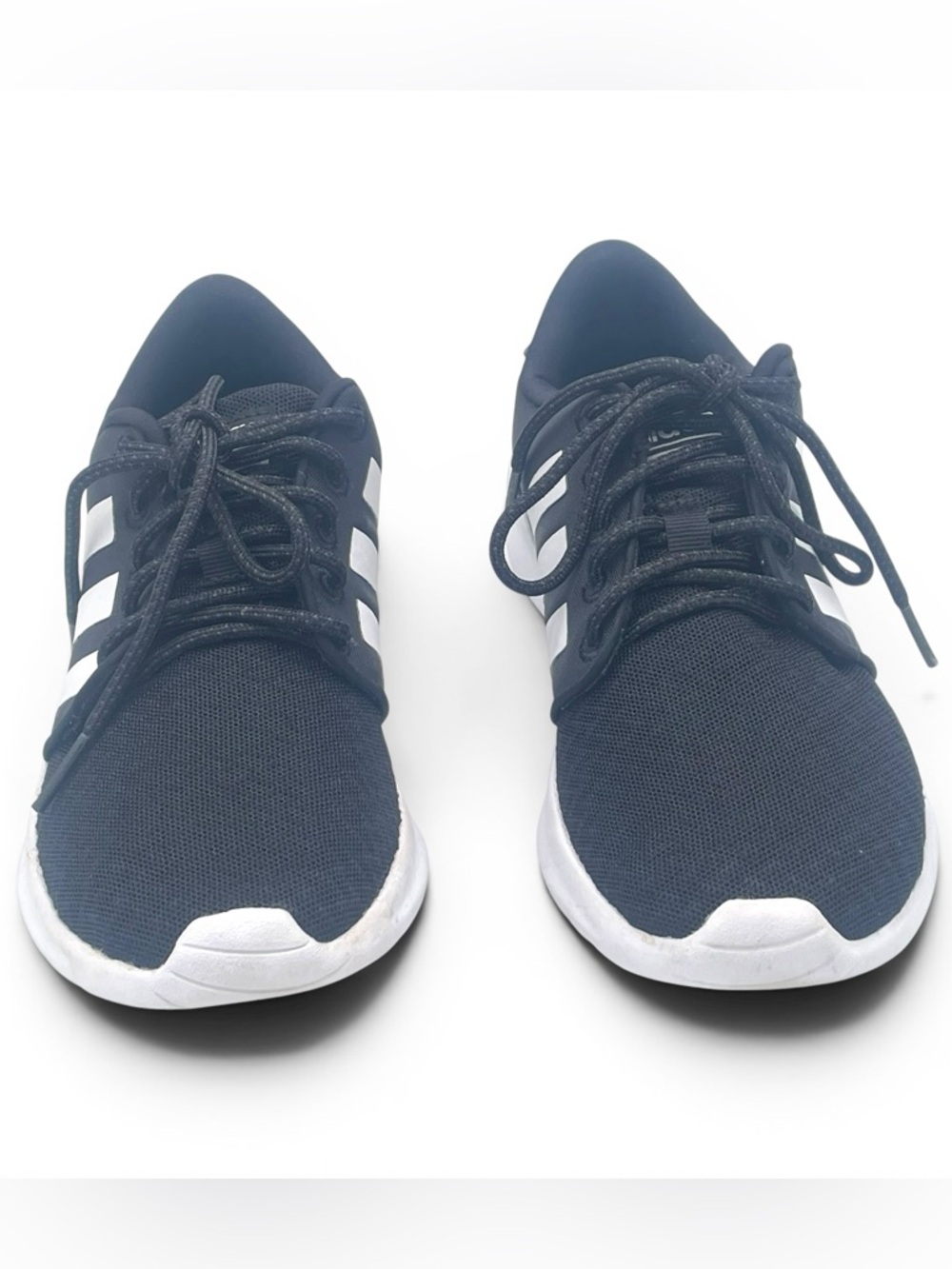 Adidas Cloudfoam Black White Sneakers Women Size 5 - Picture 4 of 8